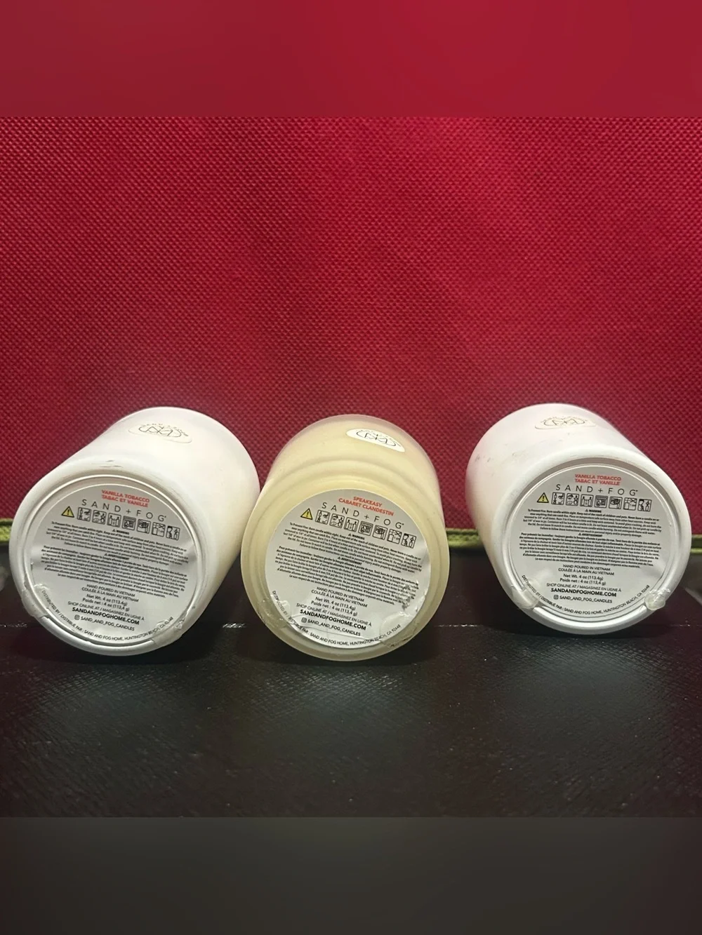 Sand & Fog Scented One Wick Candles 4 oz (2) VANILLA & SPEAKEASY CABARET